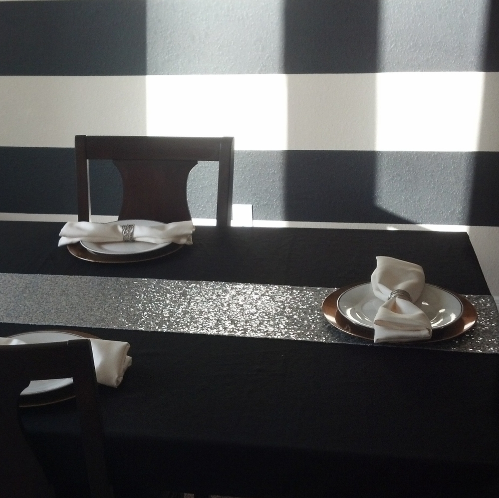 Silver Sequin Table Runner